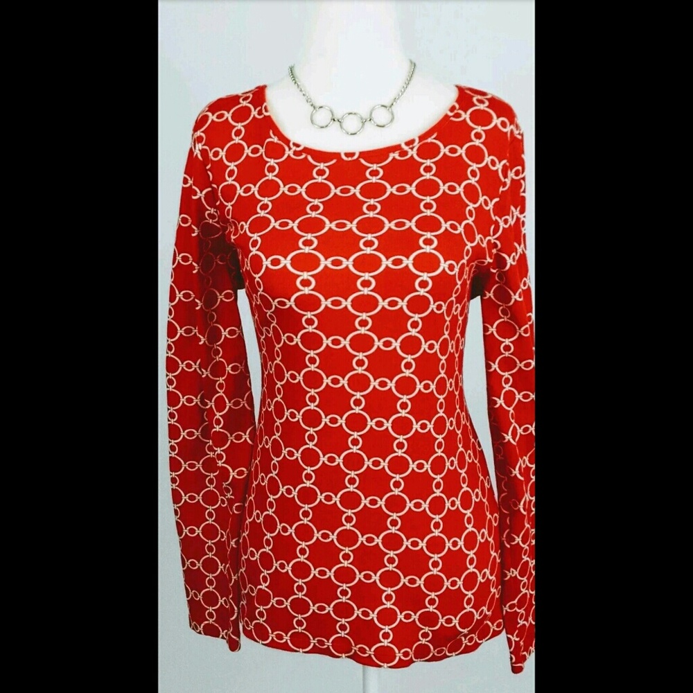 Charts Club Womens Top Pima Cotton Long Sleeve  M